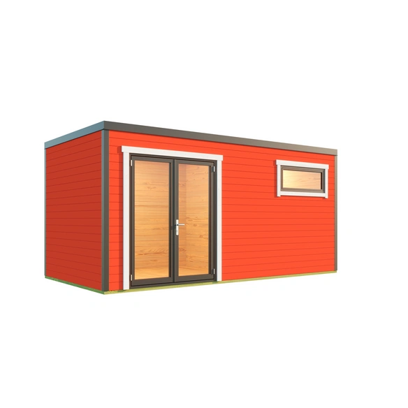 Blockbohlenhaus »Sardinia«, BxHxT: 500 x 239,4 x 250 cm (Außenmaß inkl. Dachüberstand), rot