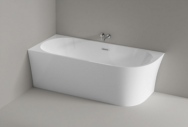 Baignoire îlot NOVA CORNER acrylique - 170x80cm -Garantie 5 ans- montage gauche - Avec siphon, Blanc brillant, Avec mitigeur 8028B