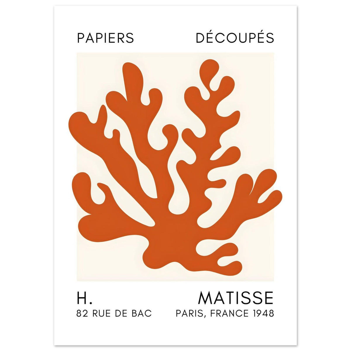 Artfulprints Poster Matisse – Saltflower shapes orange  - 50x70 cm - Oranje