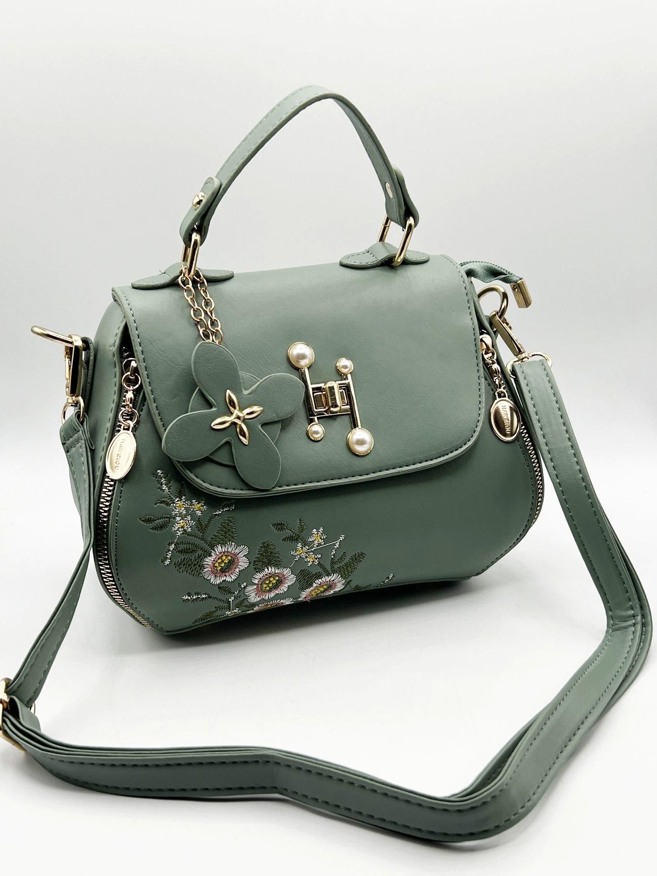 SVNX Embroidered Crossbody Bag with Zip Charms