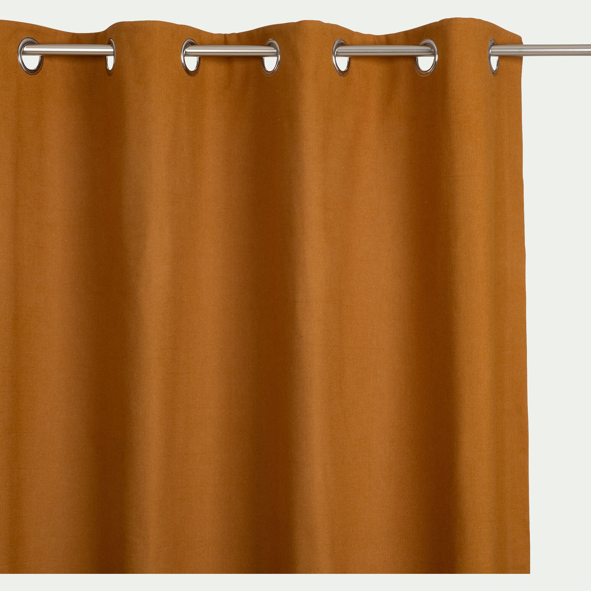 OLTA - Rideau à œillets en coton 140x250cm - brun noisette