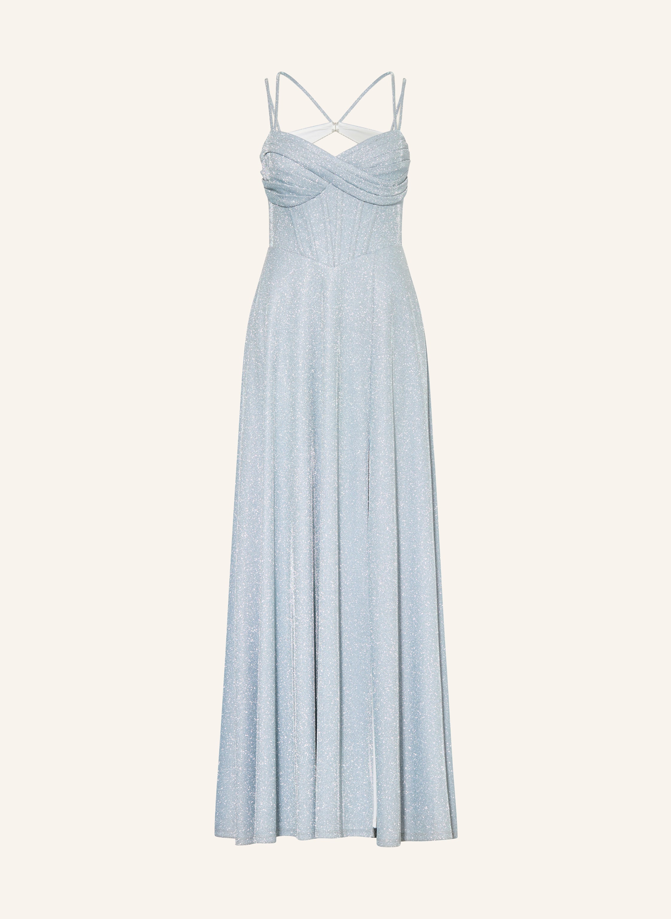 VM Vera Mont Abendkleid mit Cut-outs und Glitzergarn