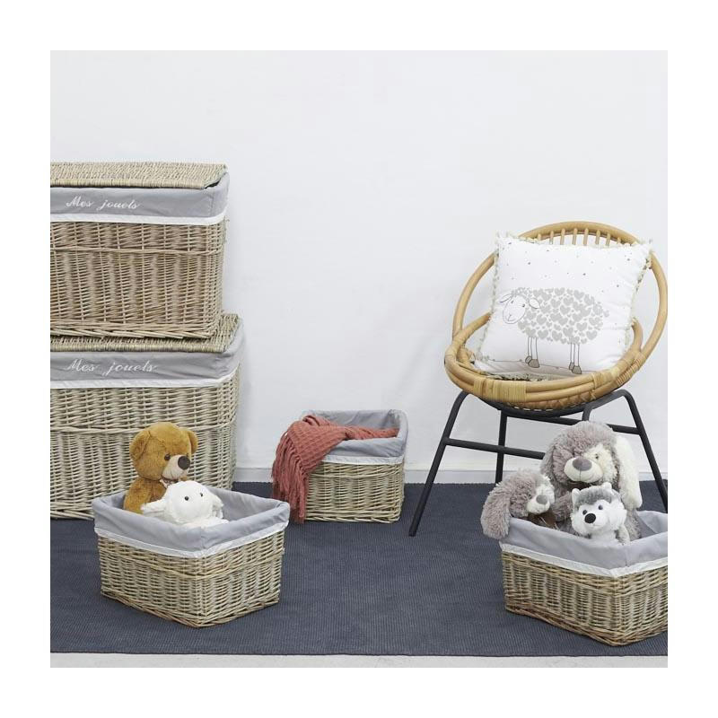 - Malles et corbeilles en osier (lot de 5)