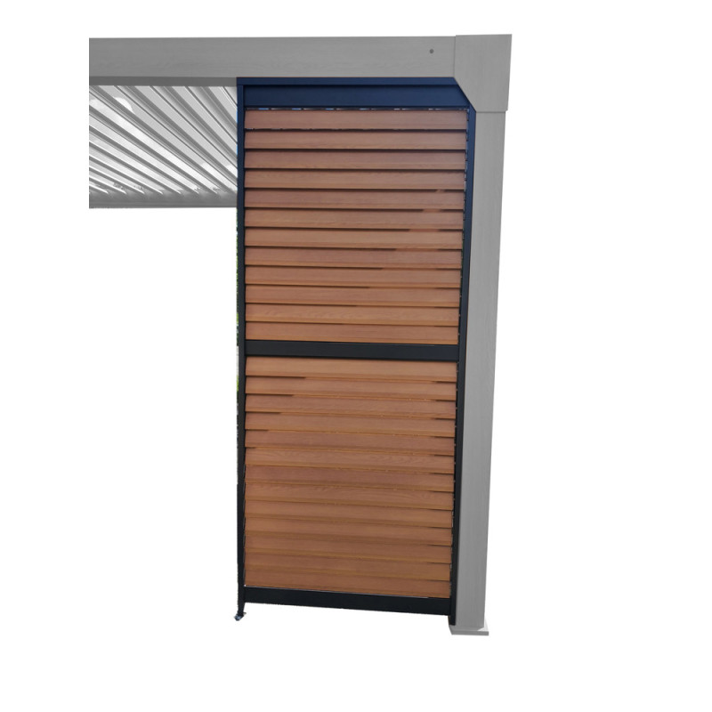 Panneau brise-vue pour pergola bioclimatique Pianela aspect bois 0,98 x 2,34 m