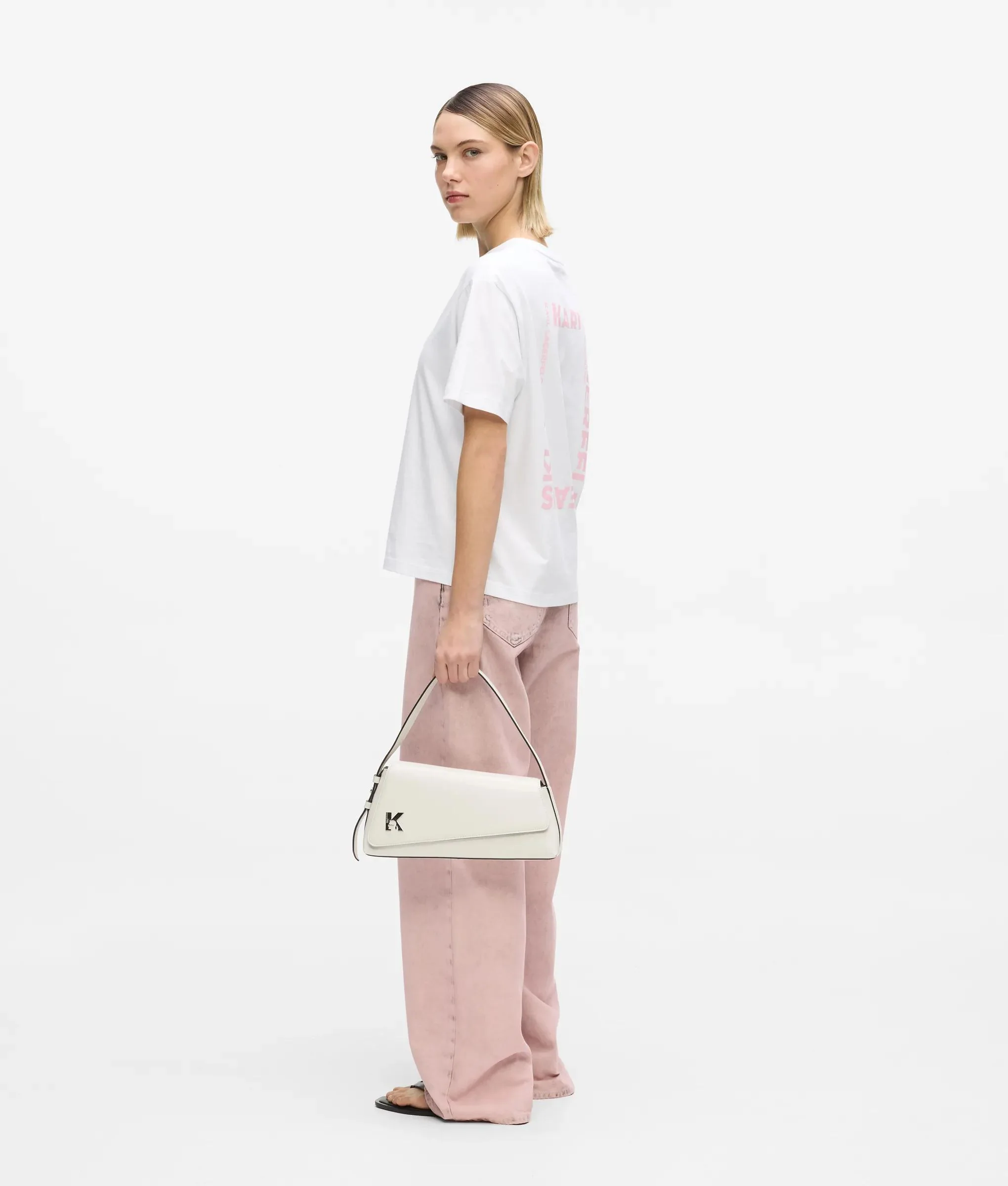 Sac à rabat ultra-brillant au motif géométrique