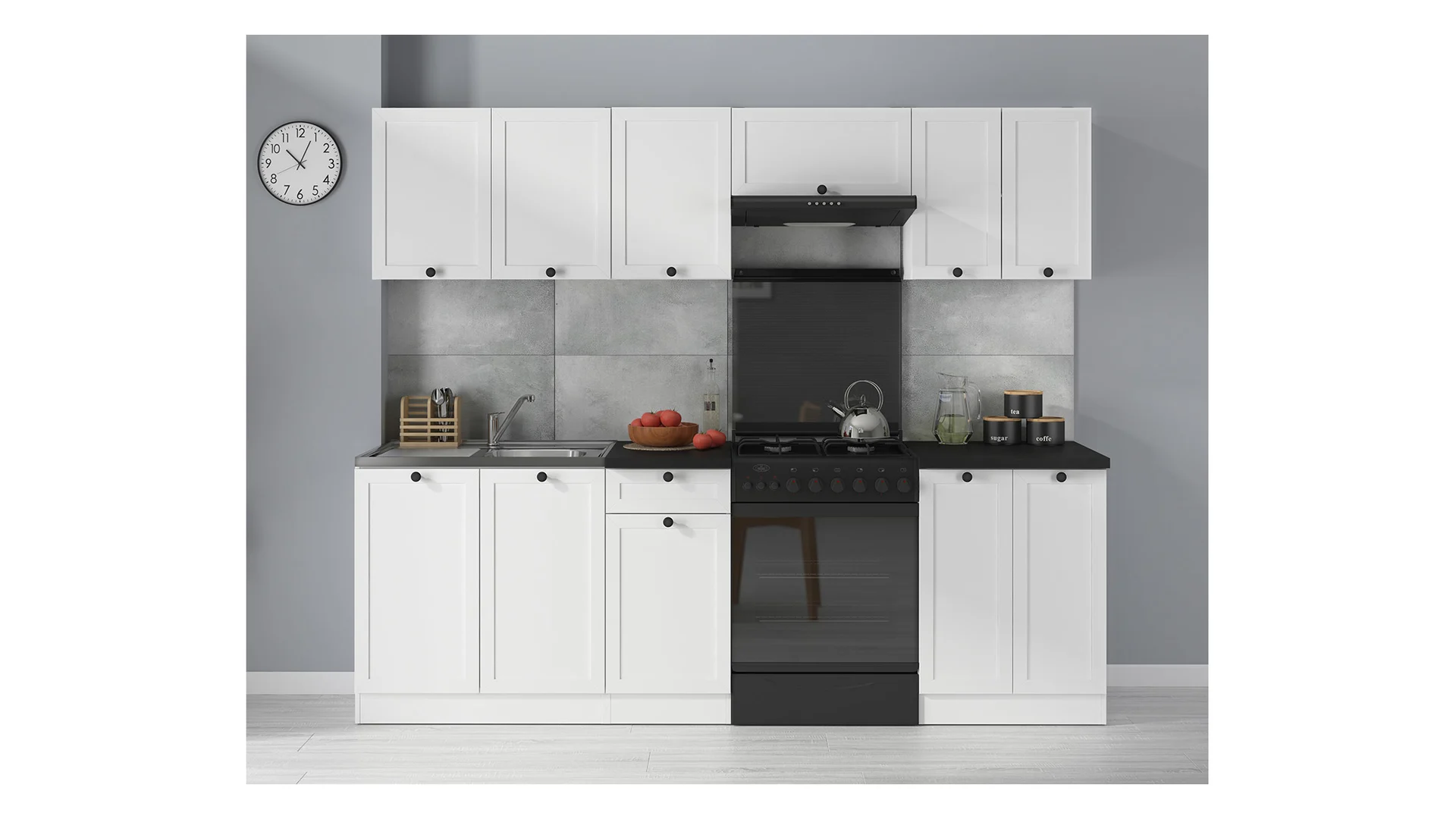 Komplet kuchenny Junona Line 240 cm biały z blatem