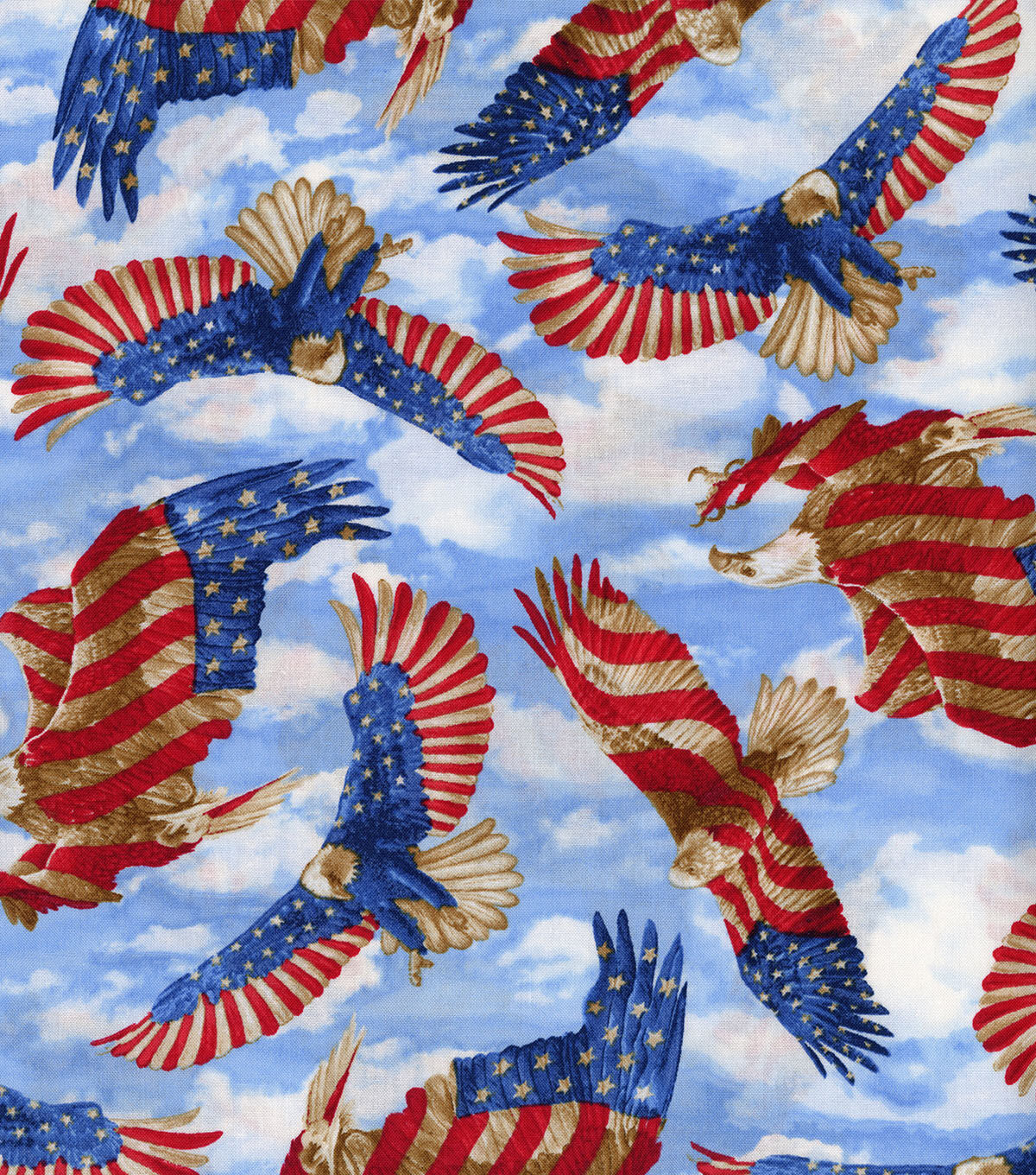 Hi Fashion Eagles Pattern Trap Flag Patriotic Cotton Fabric