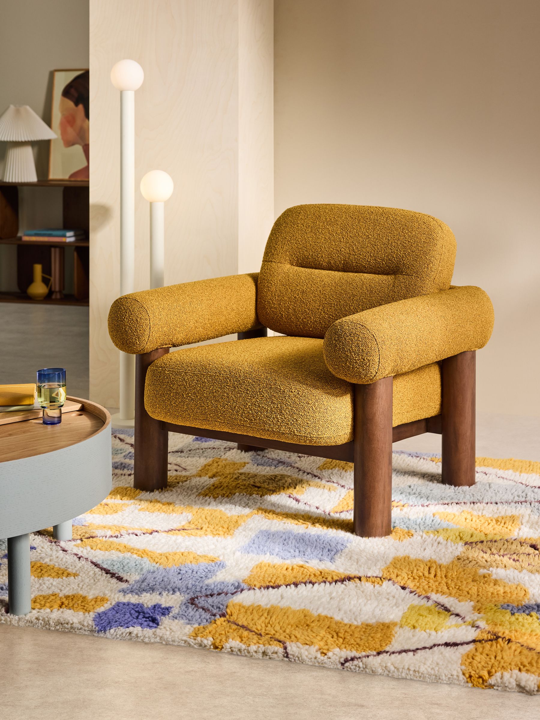 Maxton Chair in Ochre Yellow Pax Boucle