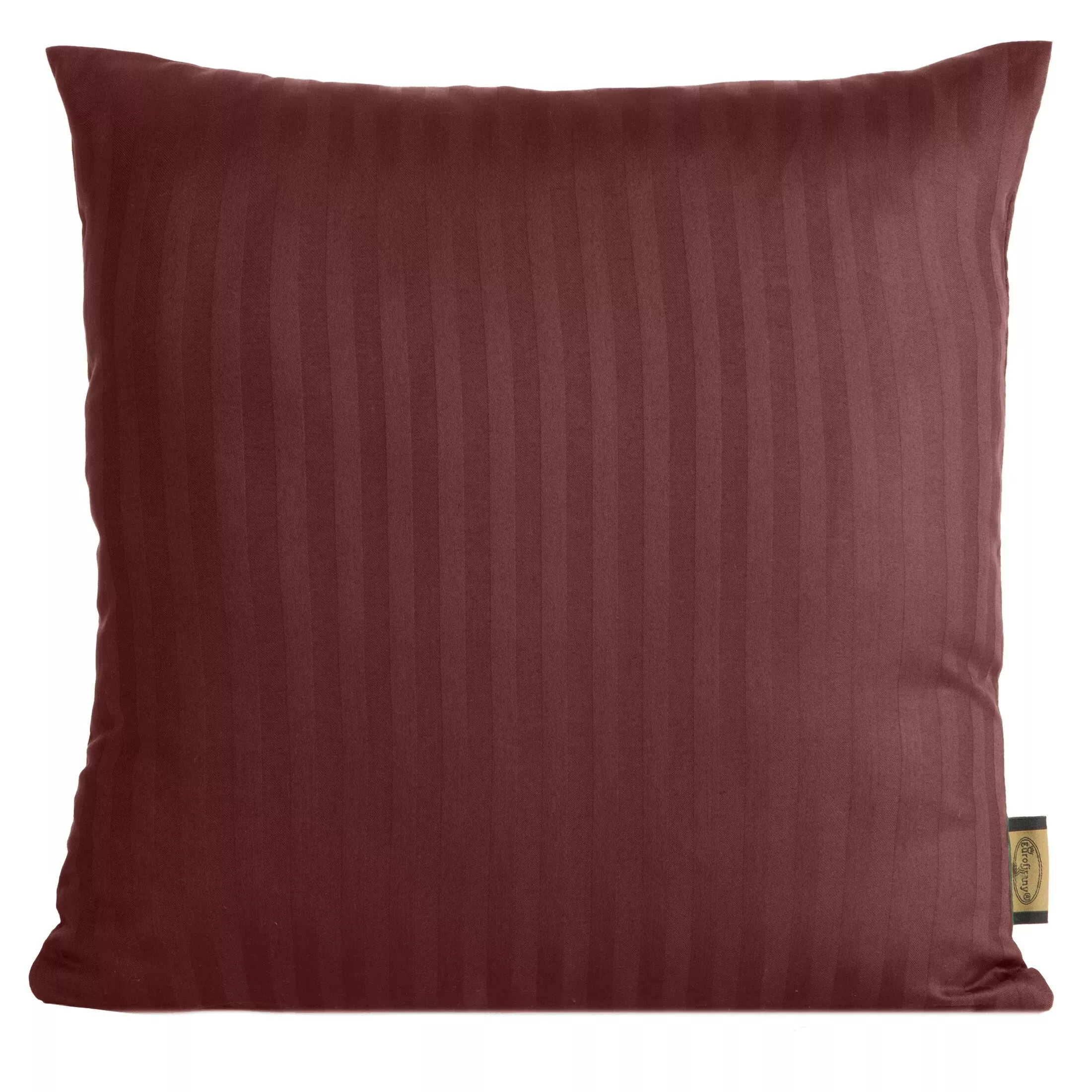 Poszewka na poduszkę 40x40 cm z satyny bawełnianej burgundowa w delikatne prążki VERA