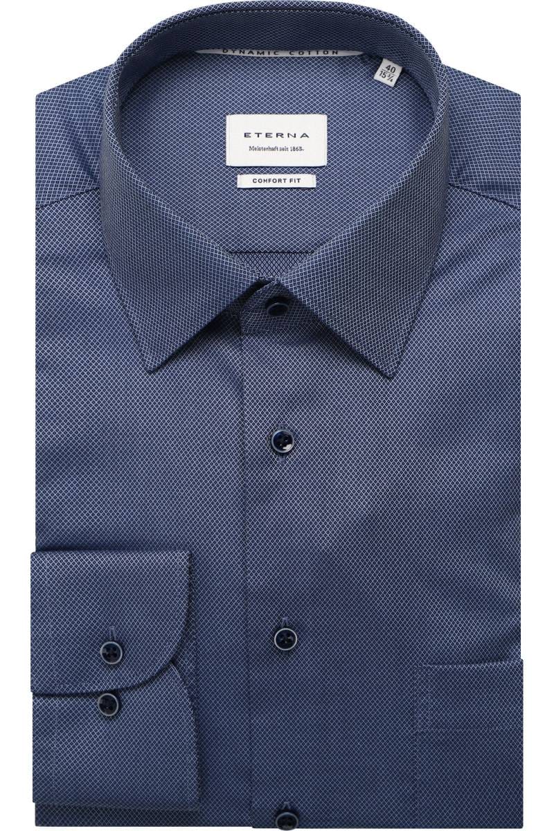 ETERNA Dynamic Cotton Comfort Fit Hemd blau, Strukturiert