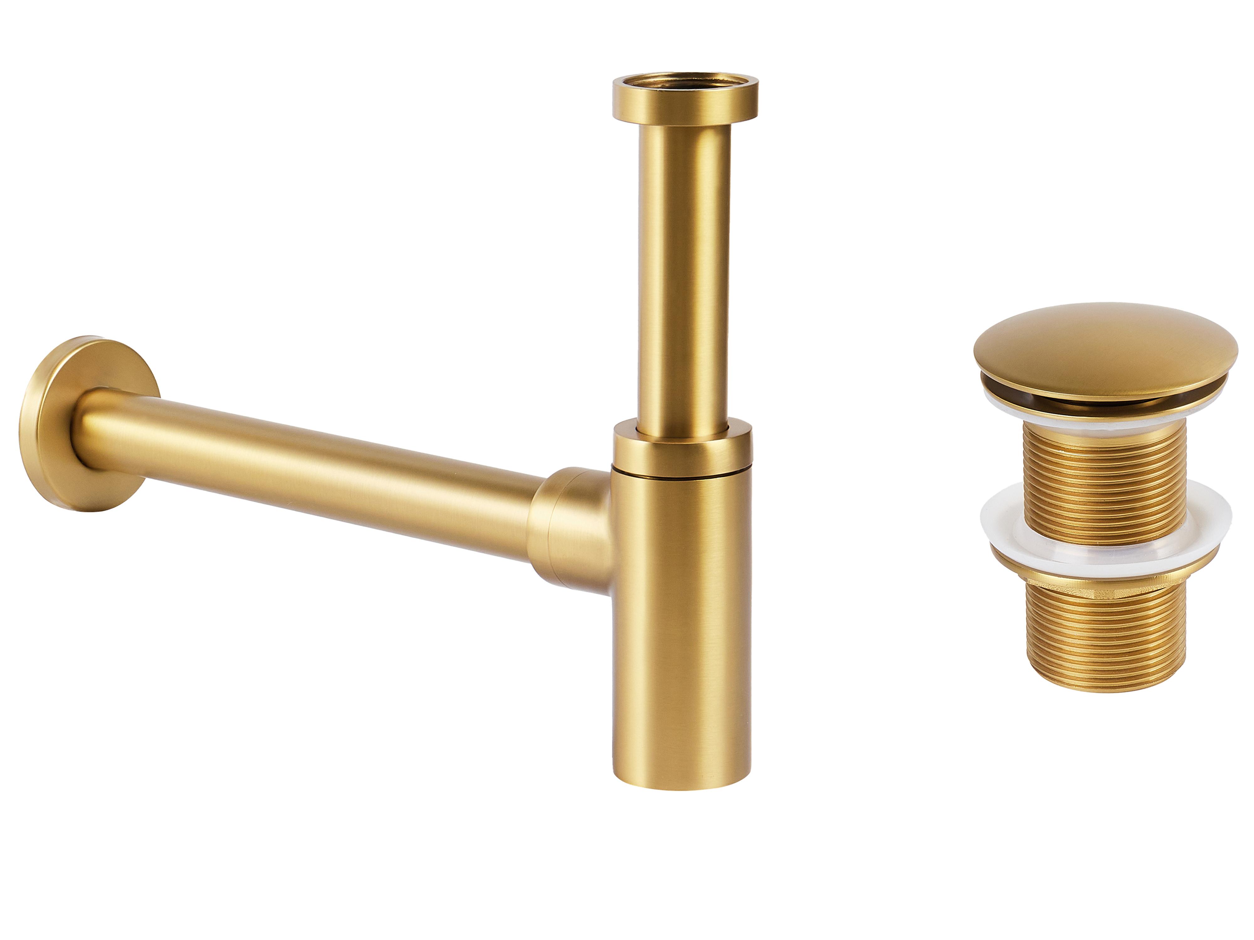 Basin Bottle Trap with Click Clack Waste MAFREDI Brass Gold