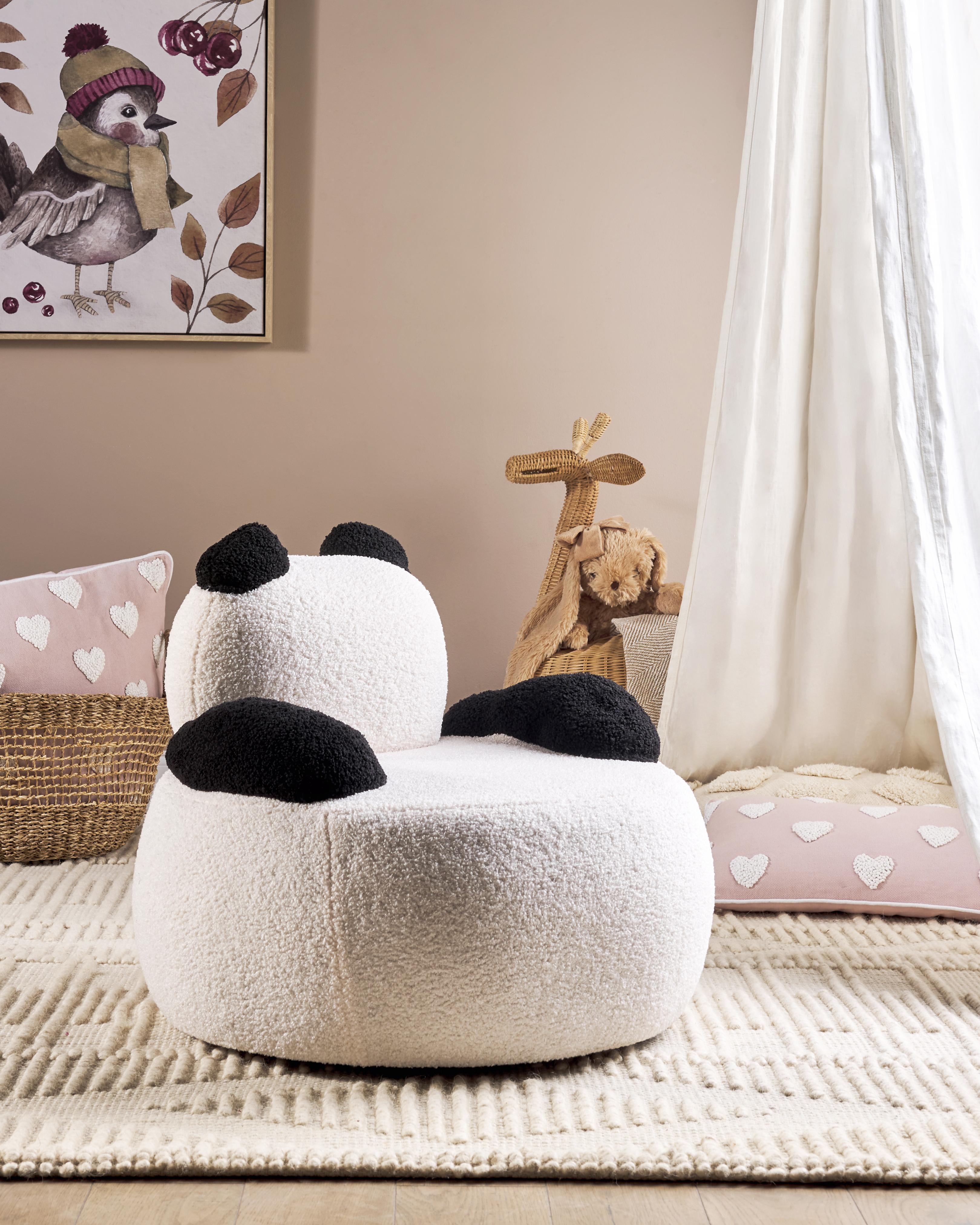 Kids Armchair Panda VIBY Boucle White