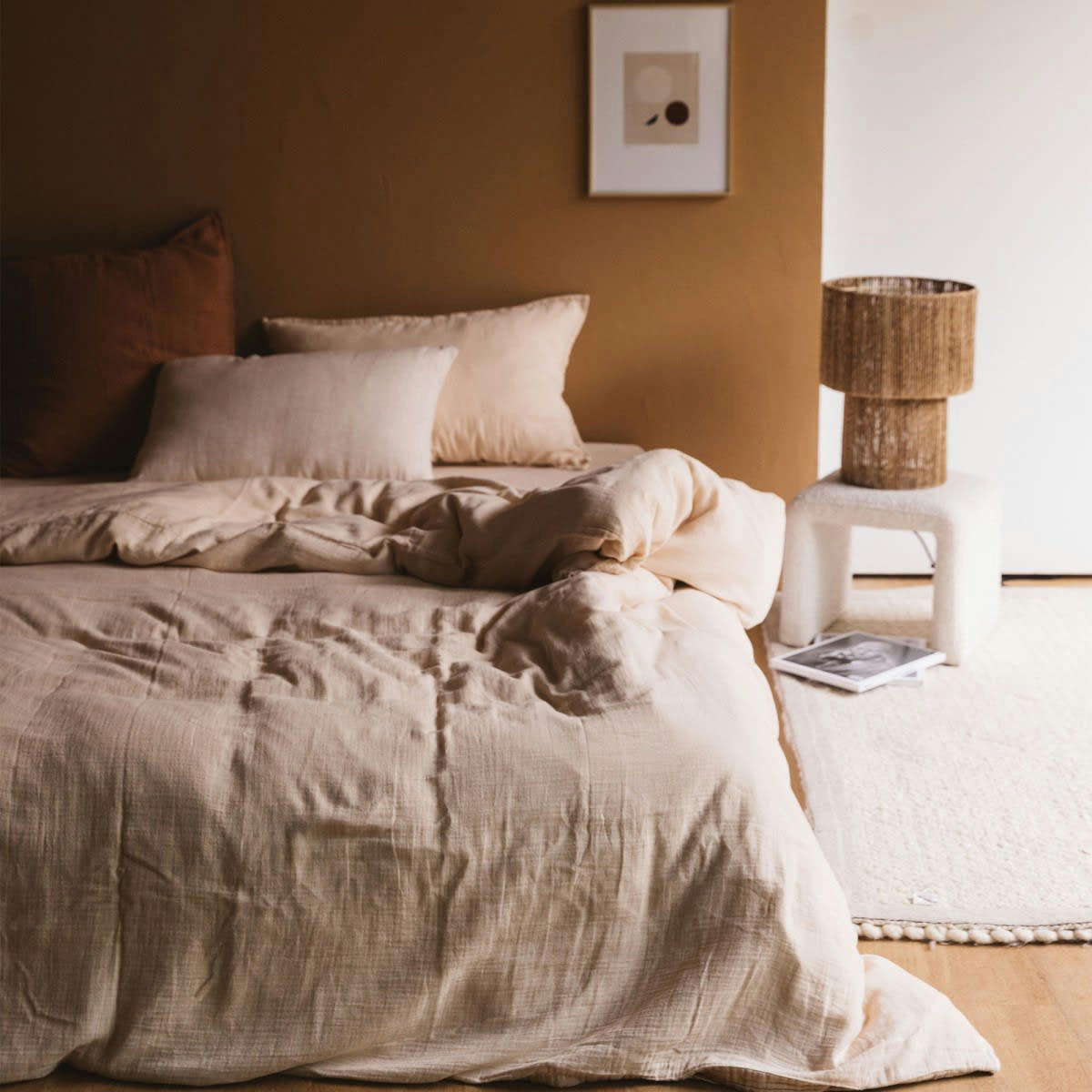 LES ESSENTIELS - Housse de couette en gaze de coton nude 260x240