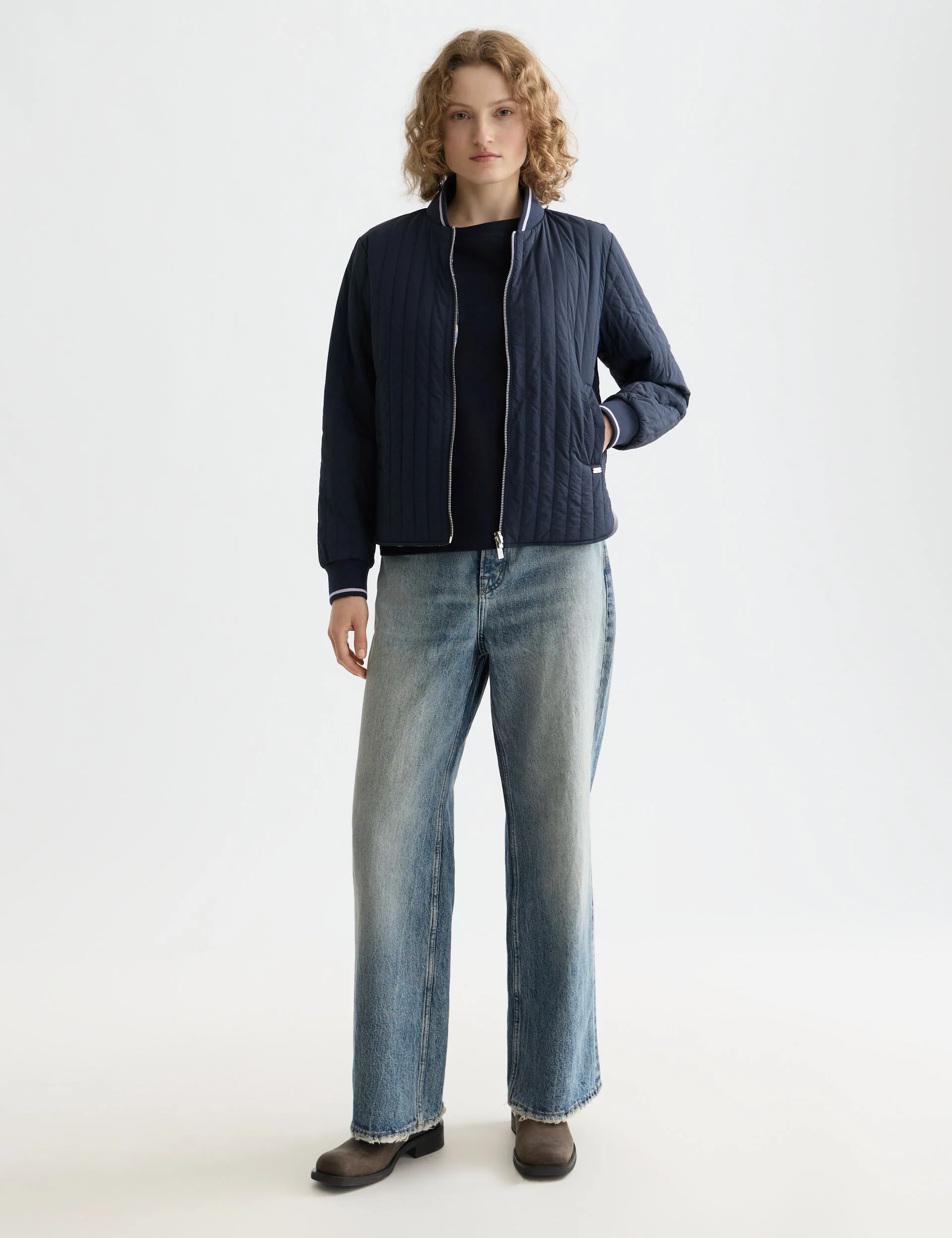 Reversible quilted bomber