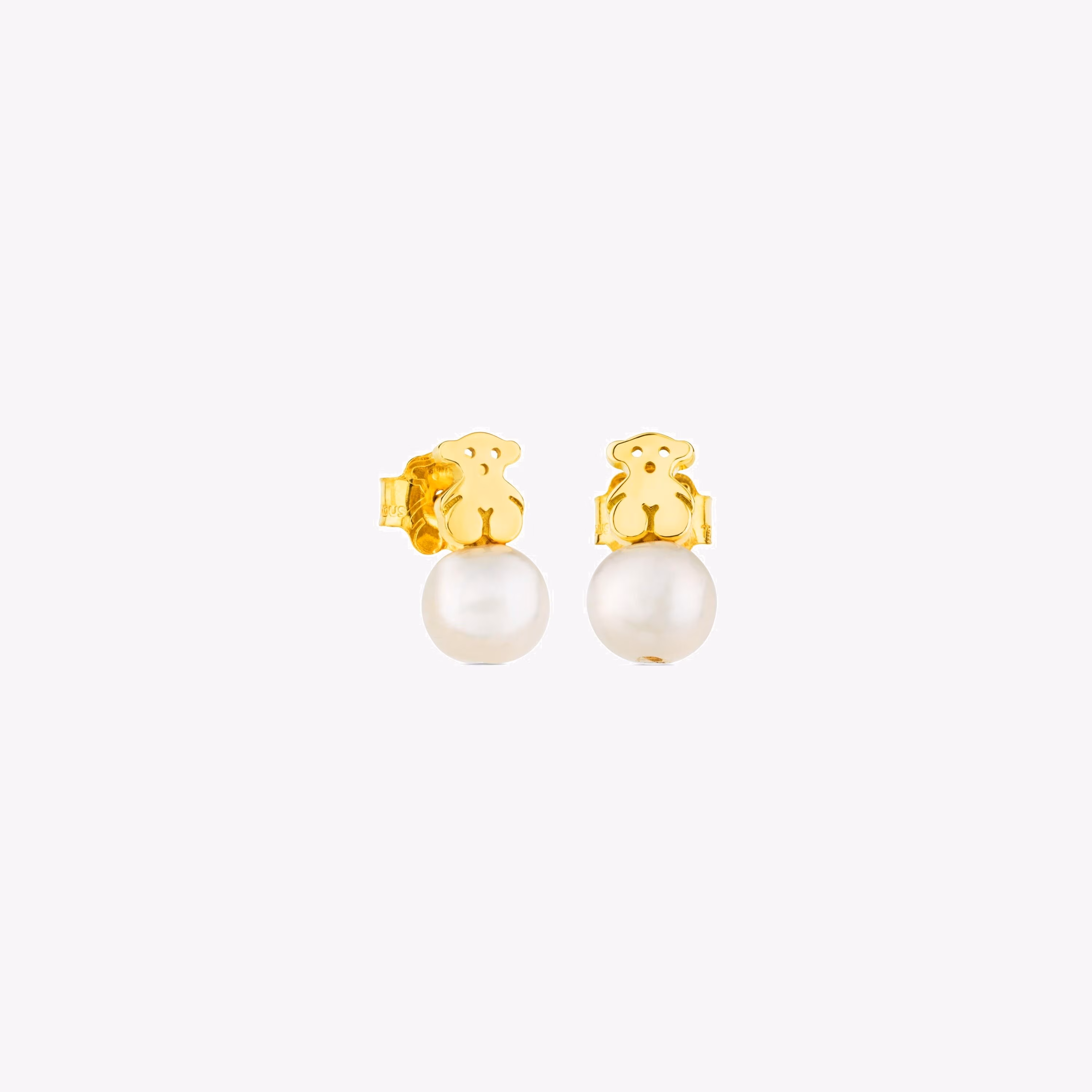 Pendientes en oro amarillo de 18kt y perlas cultivadas Puppies