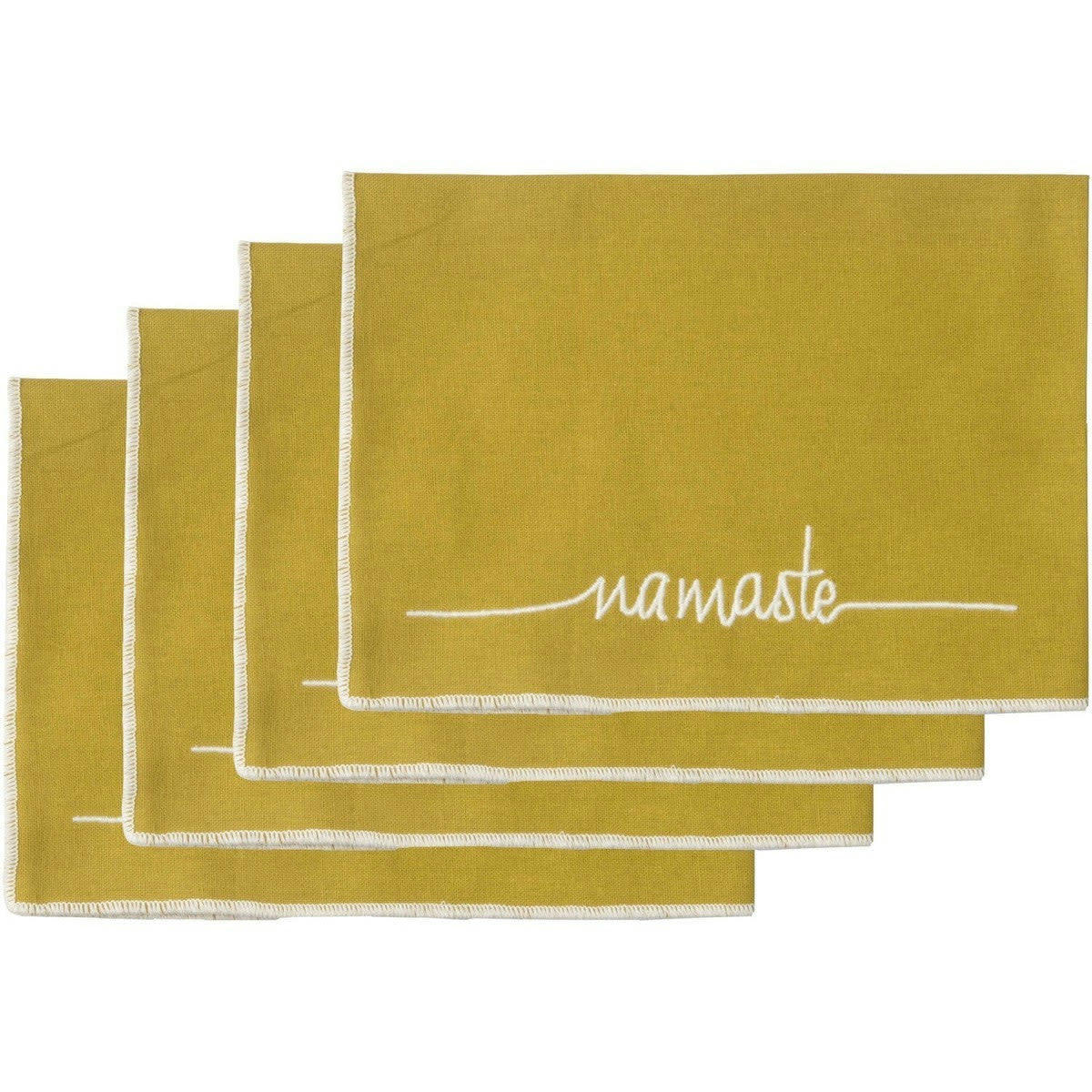 NAMASTE - Sets de table (x4) coton  35x50 jaune zeste