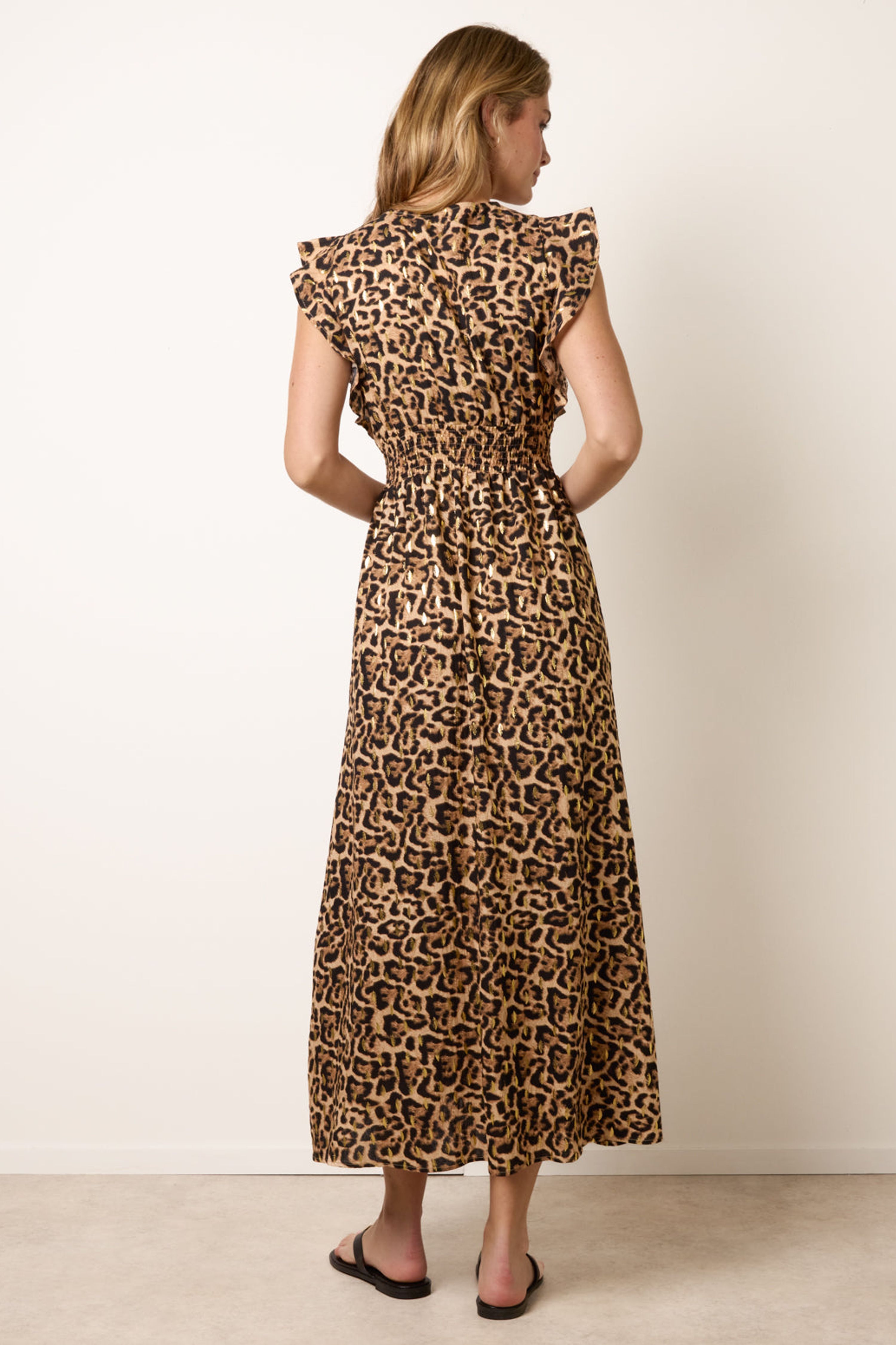 Blue Vanilla Brown Leopard Print Dress