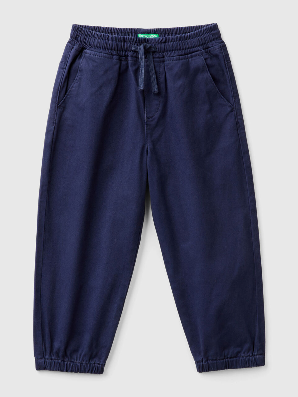 Stretch cotton joggers with drawstring