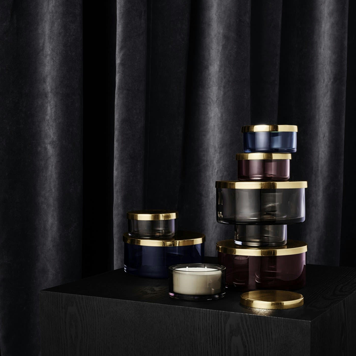 TOTA - Boîte verre et laiton D9cm