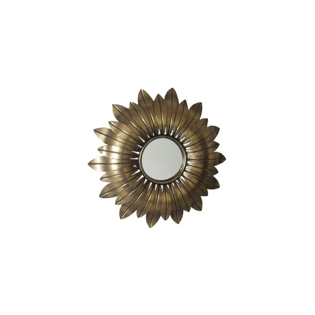 - Miroir soleil métal doré 35,5cm