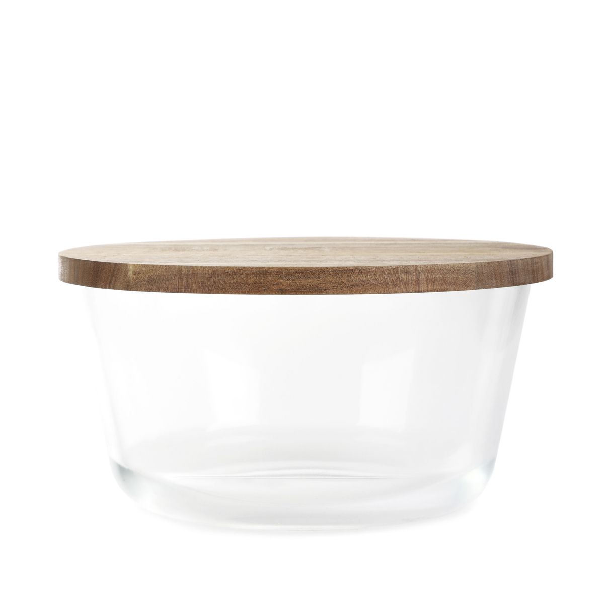 Pojemnik MAIRA szklany z drewnianym wieczkiem 23x12 cm