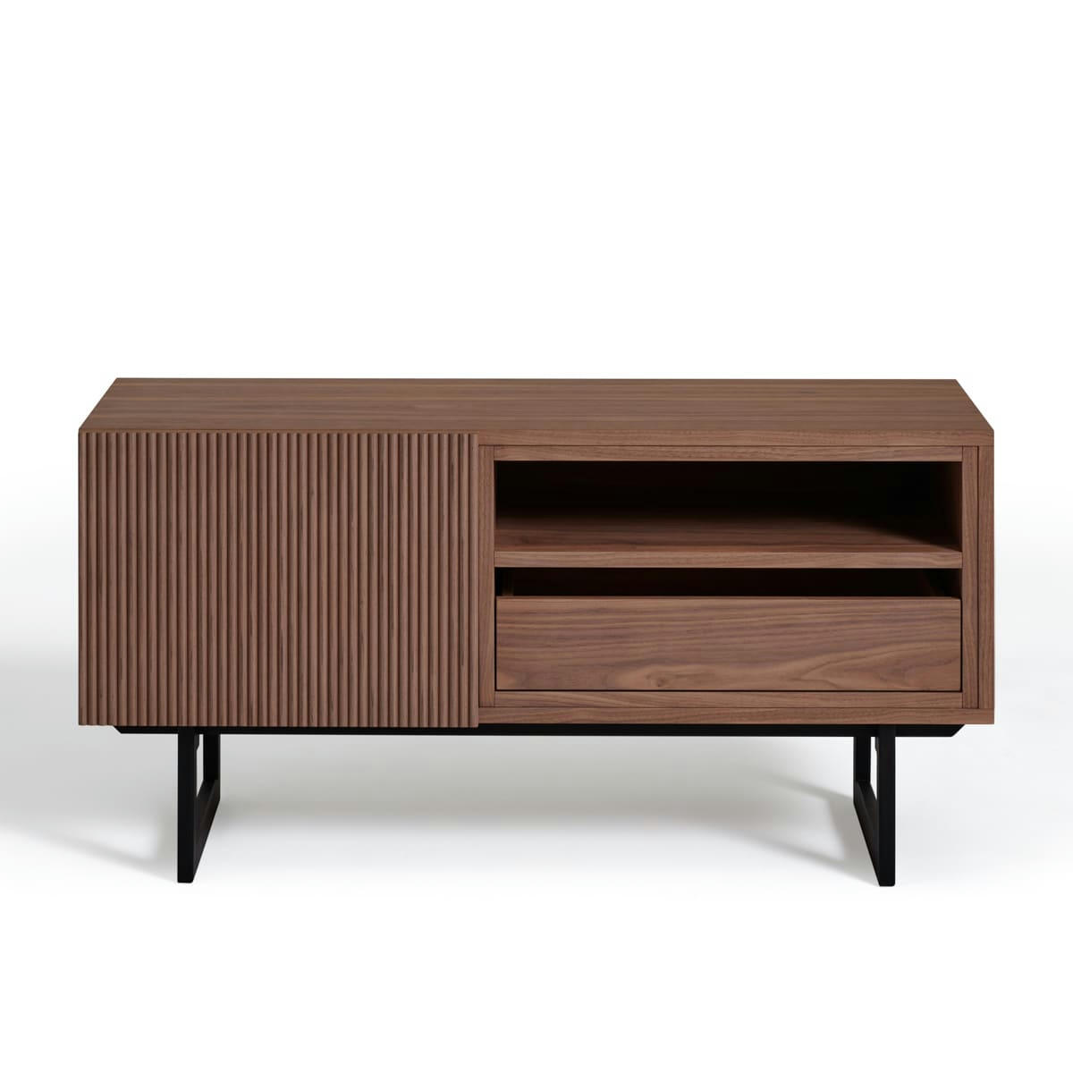 CANNES - Meuble TV en noyer 1 porte 1 tiroir