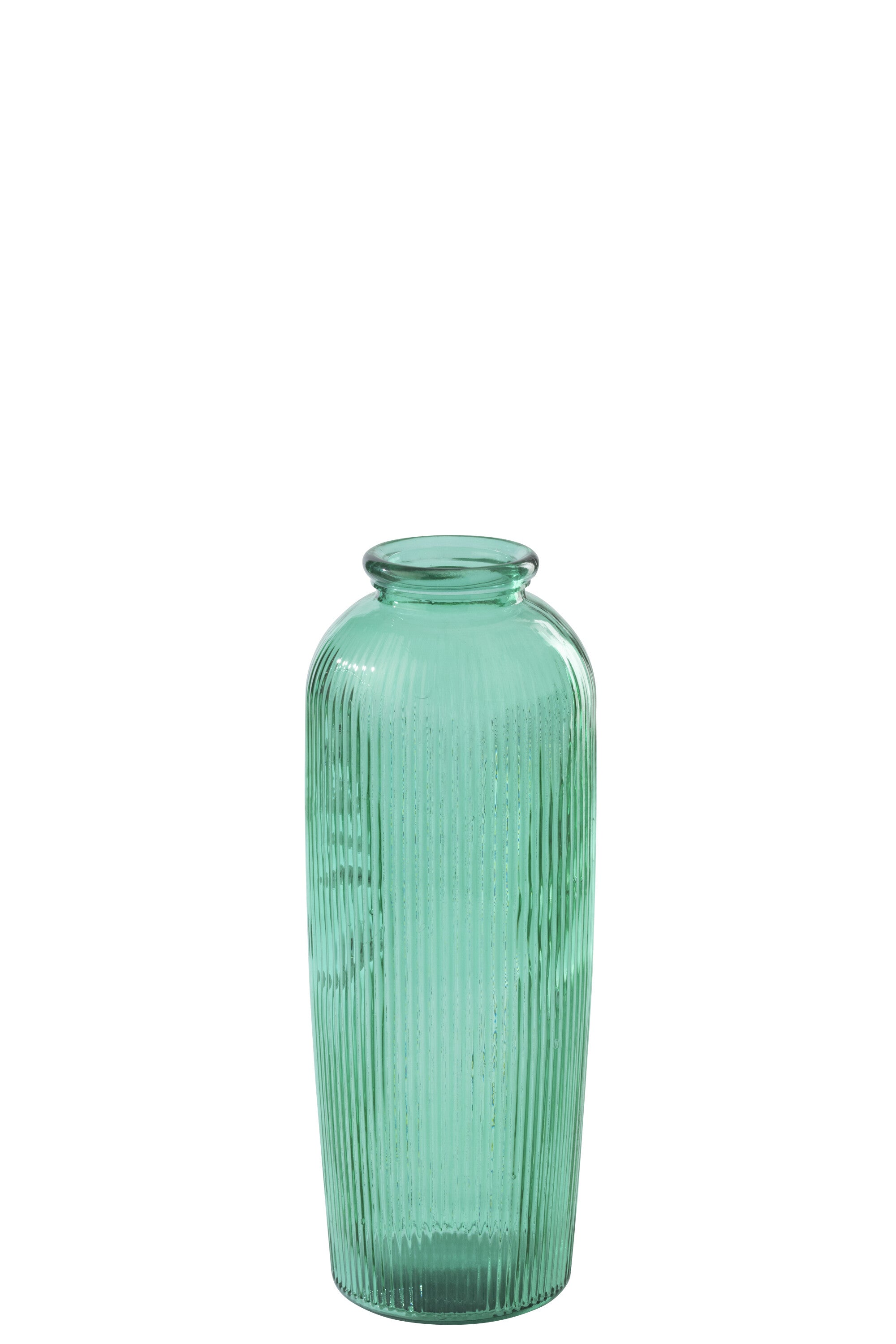 J-Line vaas Gestreept - glas - smaragdgroen