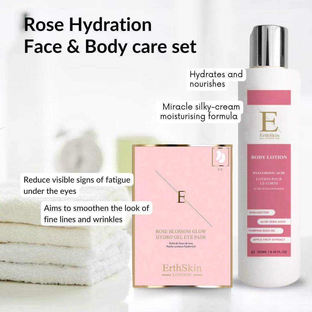 Erth Skin London Hydra Collagen Body Lotion 250ml   Rose Glow Eye Pads