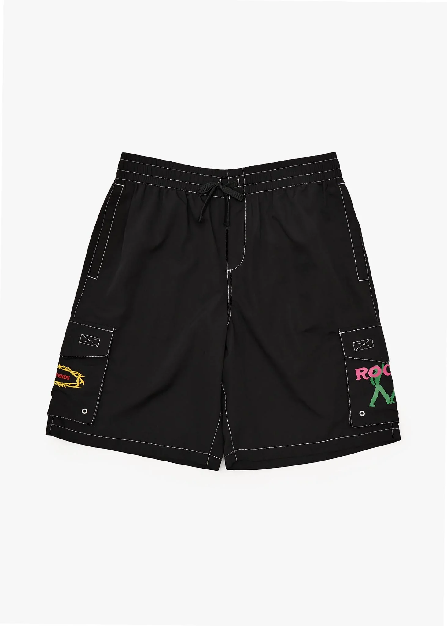 AFENDS Mens Rocked - Cargo Swim Short 21 - Black
