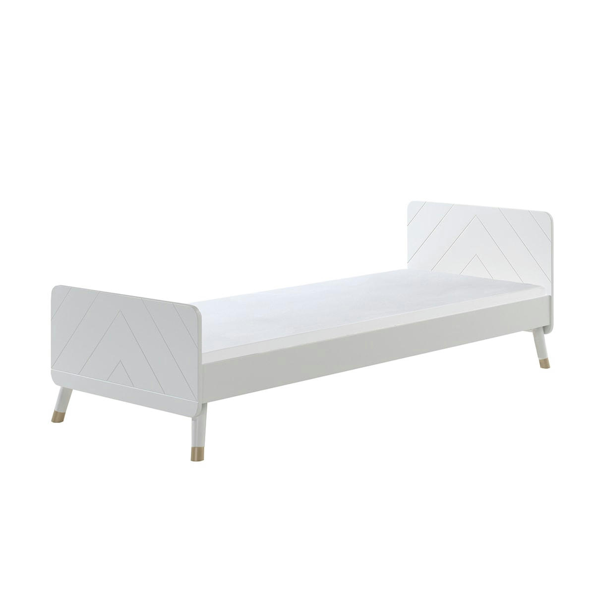BILLY - Lit 90x200 sommier inclus blanc