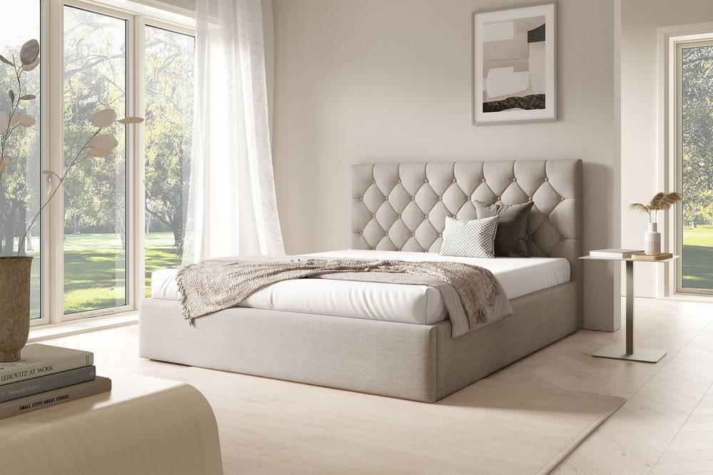 Bedframe 160x200 cm Aurelia fluweel met opbergruimte