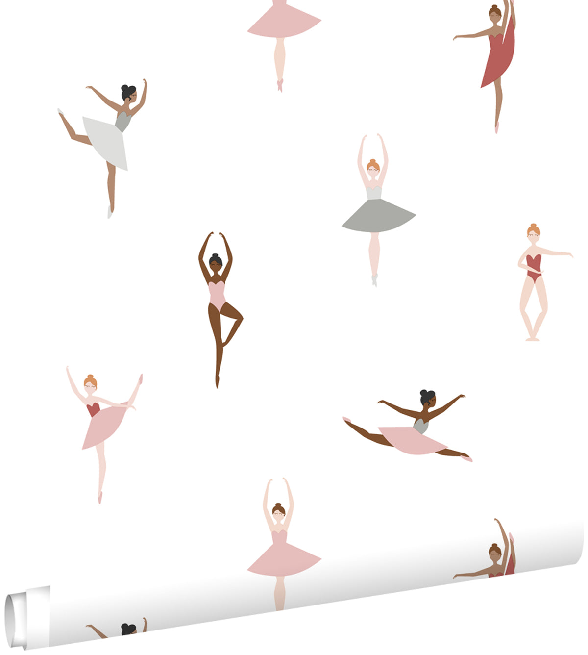 ESTAhome behang ballerina's oudroze en vergrijsd blauw - 53 cm x 10.05 m - 139535