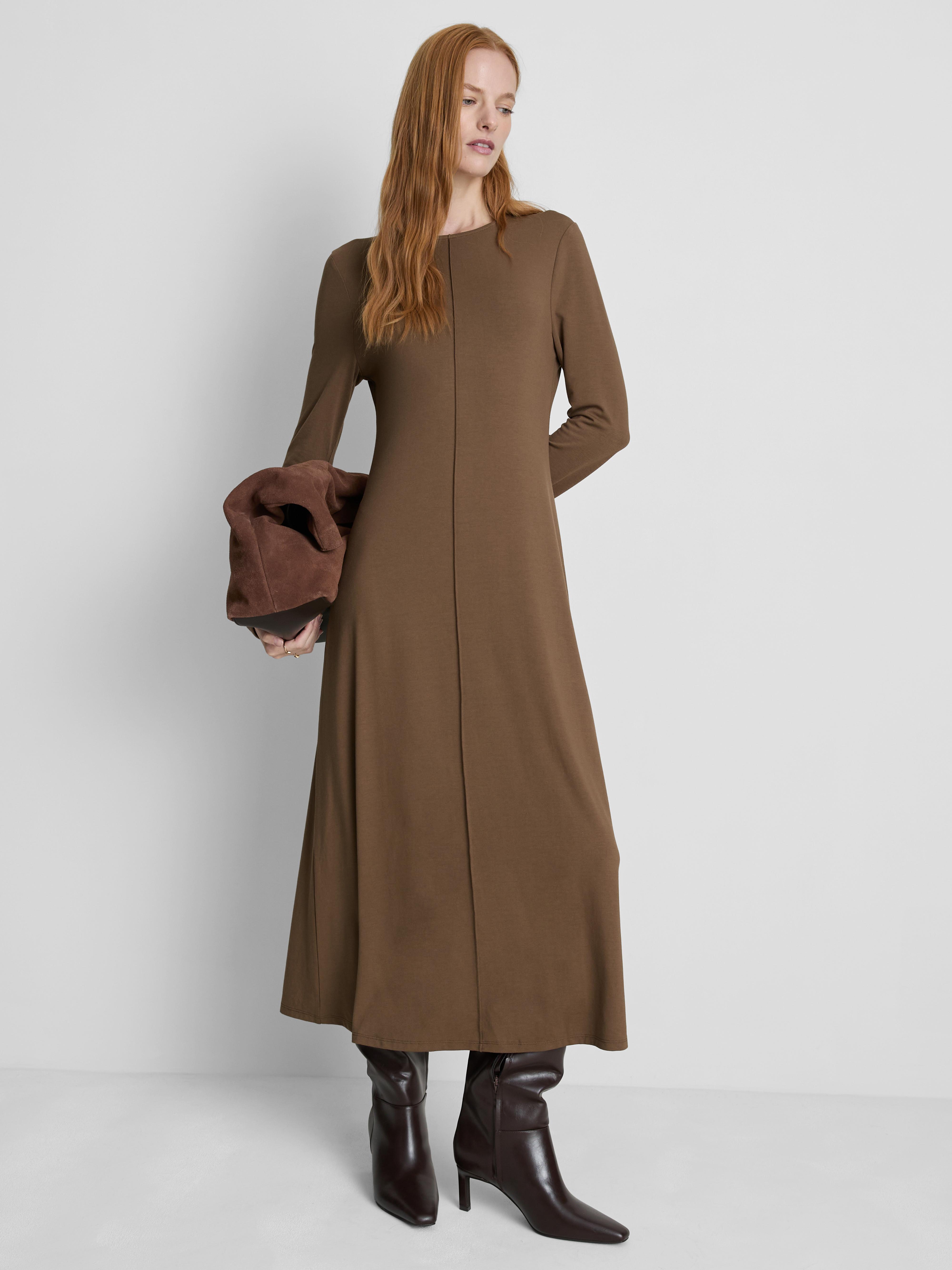 Paula Echevarría Vertical Seam Midi Dress