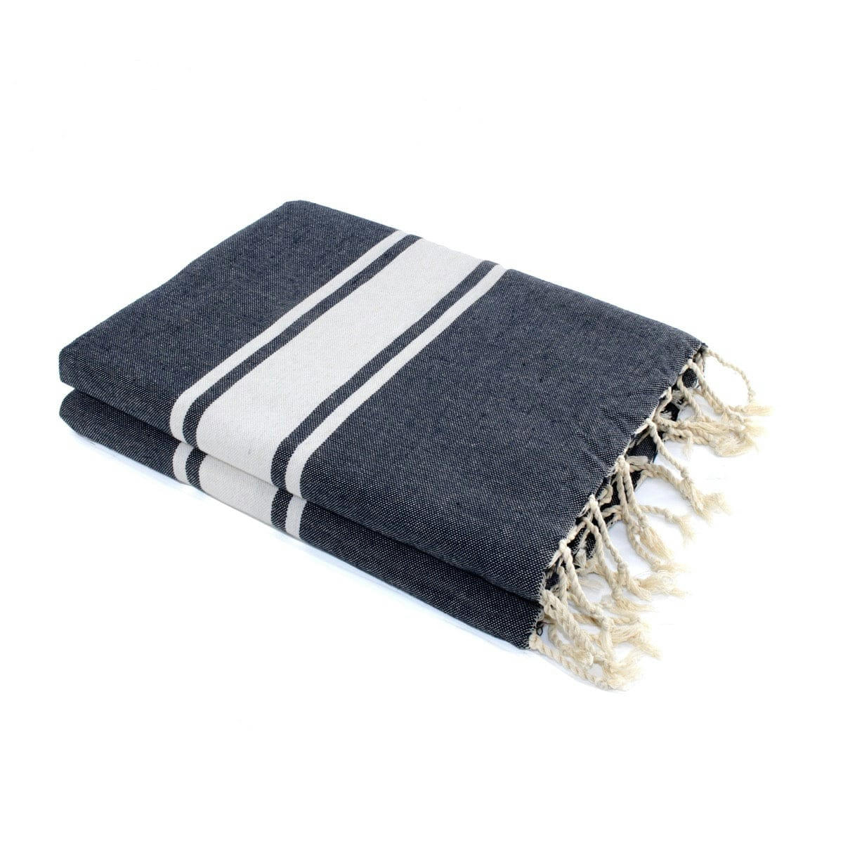 ST TROPEZ - Fouta XXL coton  200x200 bleu jean