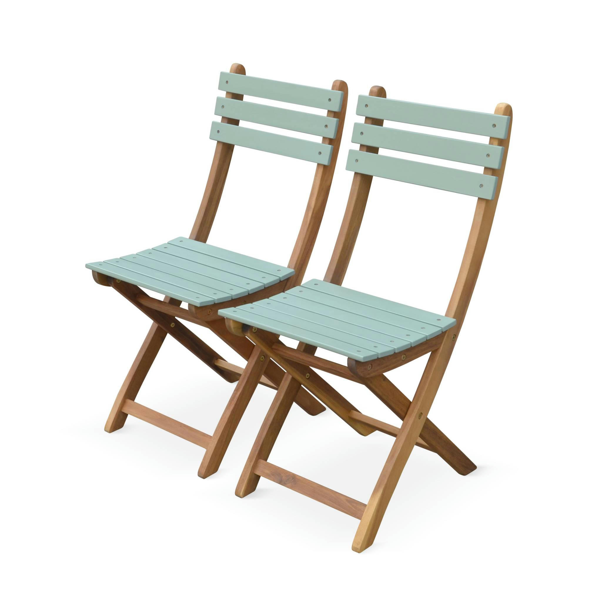 BARCELONA - Table de jardin bistrot 2 places vert de gris