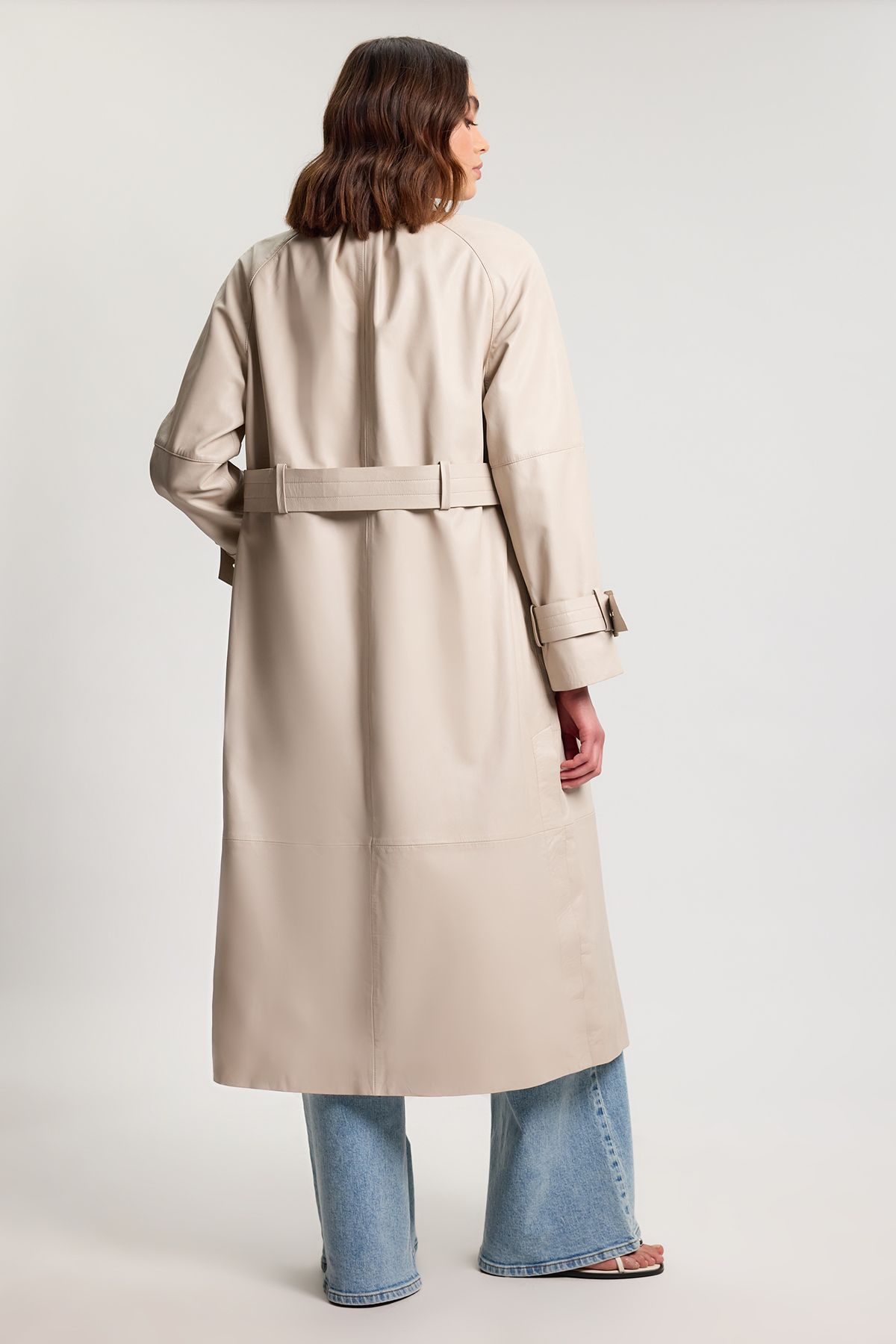KarenMillen Leather Belted Trench Coat