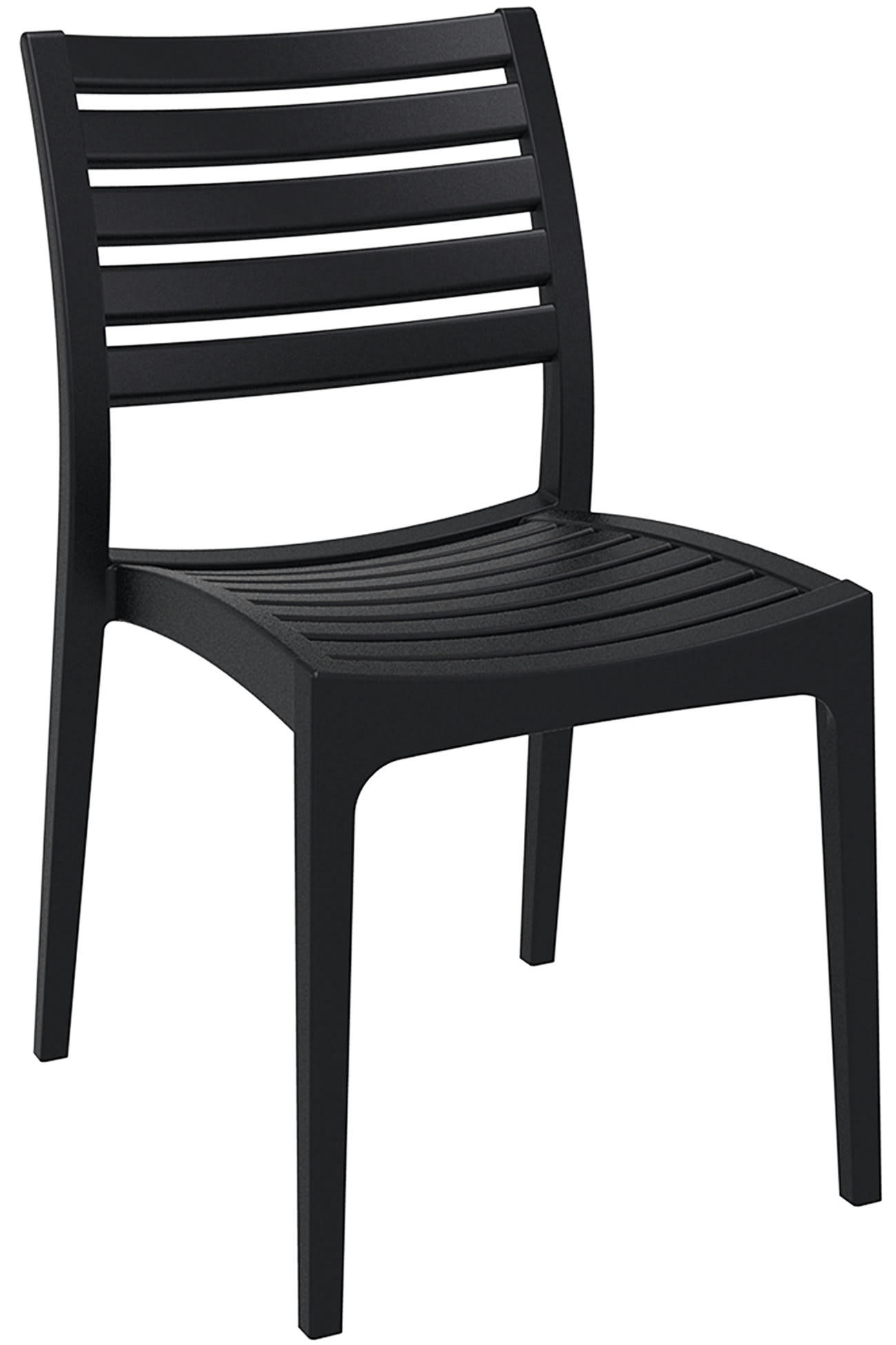 ARES - Lot de 2 chaises de jardin empilables en plastique Noir