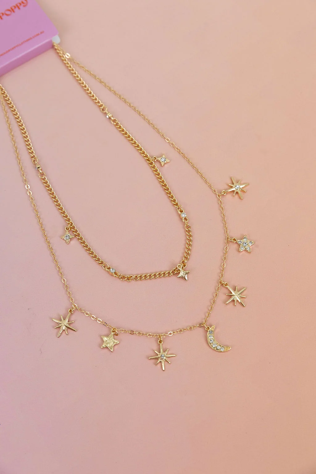 Layered Moon & Stars Necklace