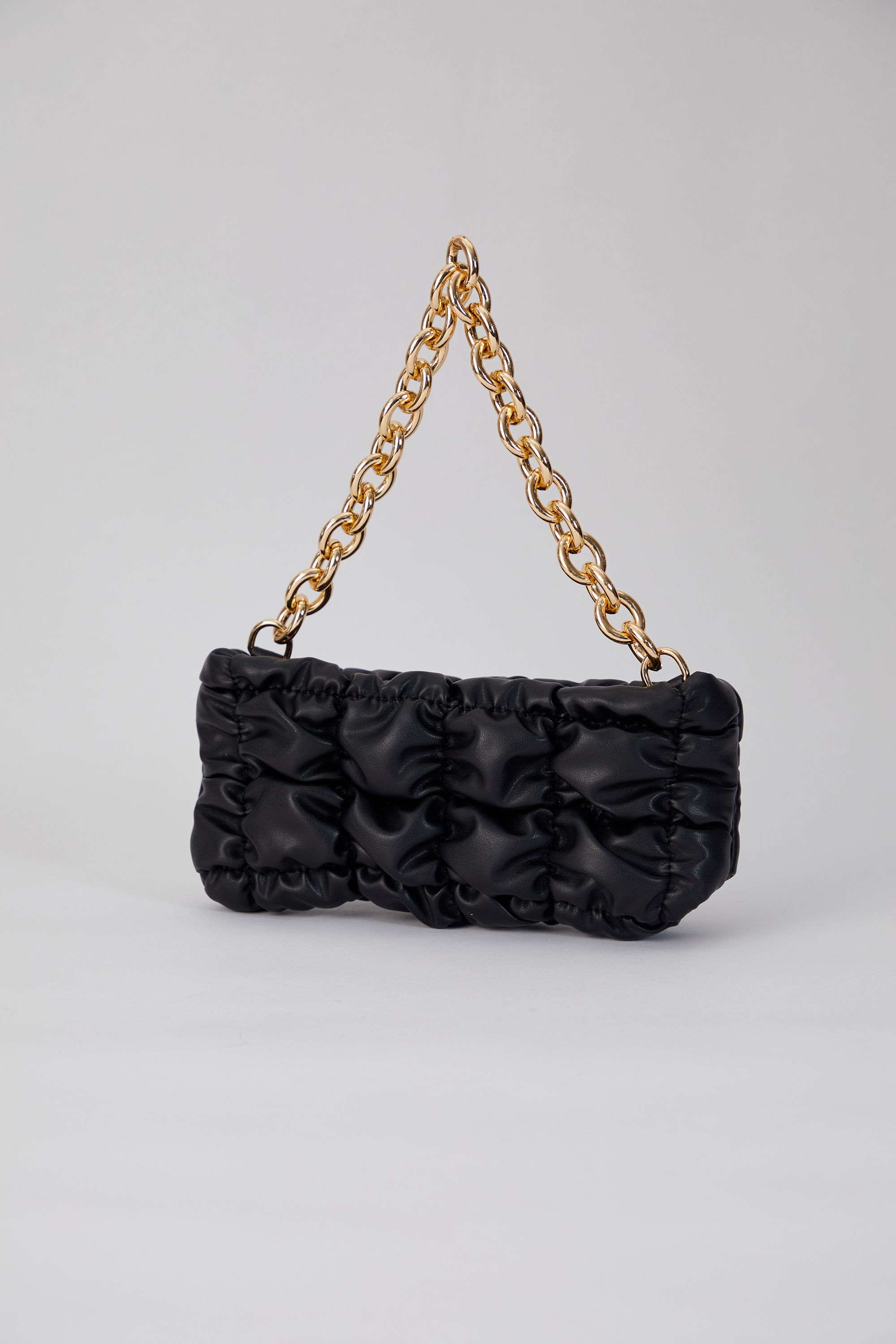 Belissh Puffy Quilted chunky Chain Handbag