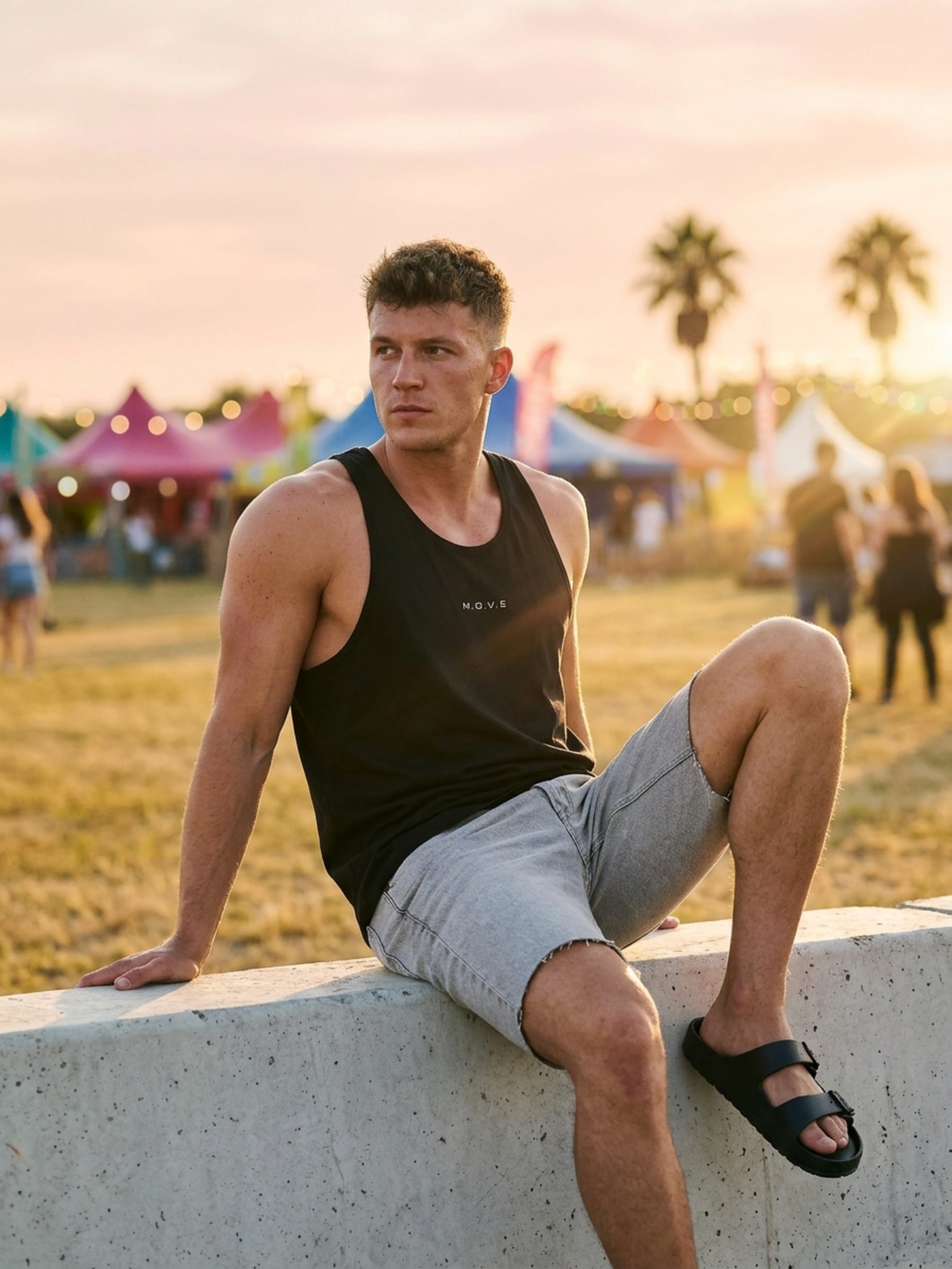 Bawełniany tank top sportowy z napisem