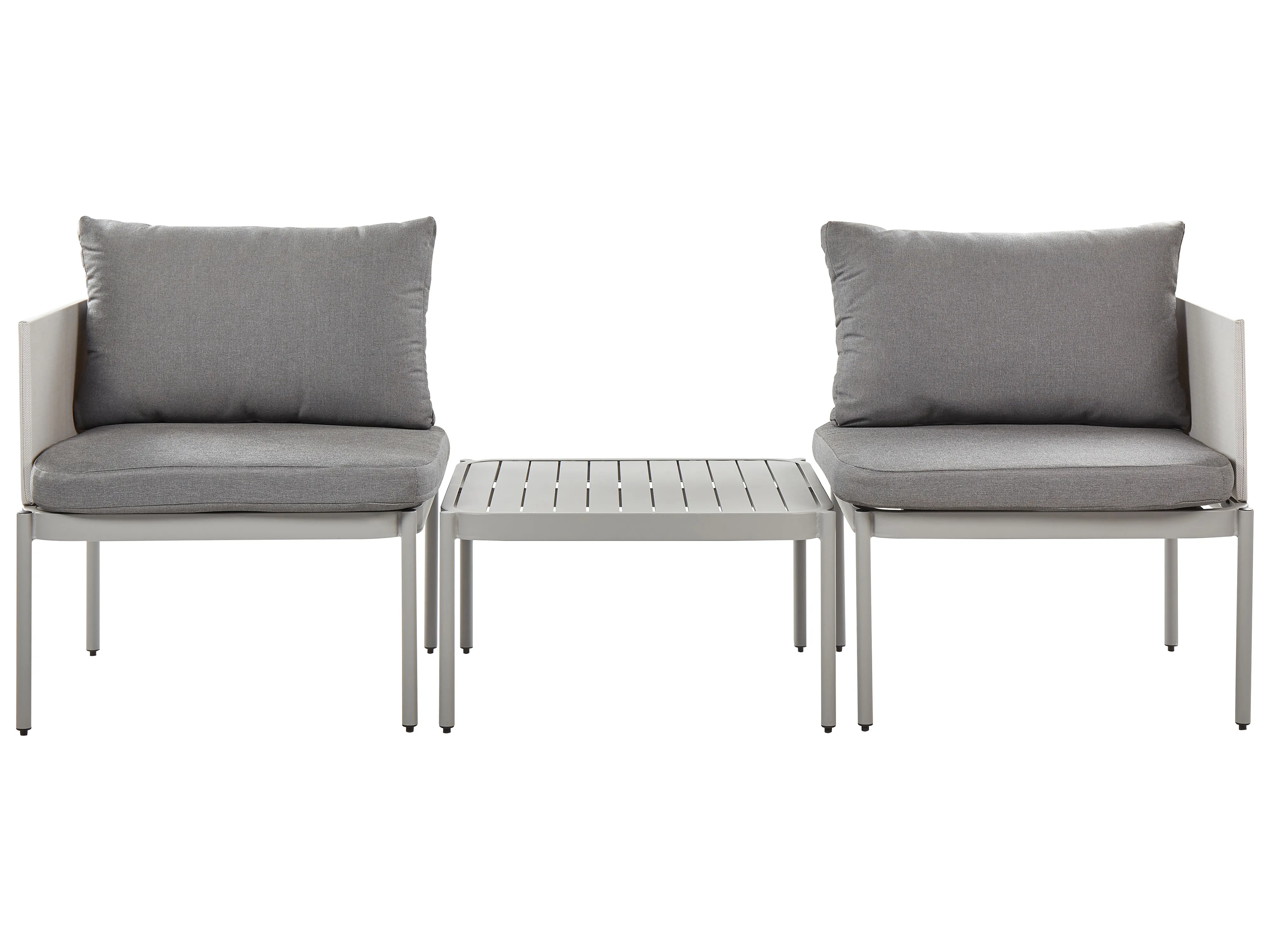 Garden Lounge Set with Table 2 Seater TERRACINA Metal Light Grey