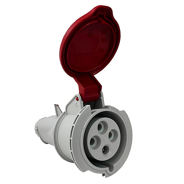 Fiche Femelle Triphasé 32a 3p t 380v - 4 Broches - étanche Ip44 - Ide