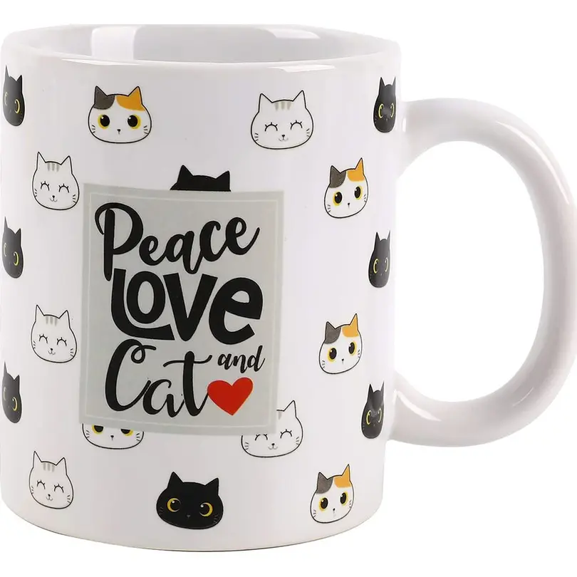 Tasse Peace, Love and Cat