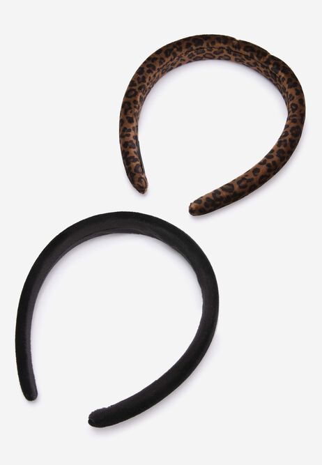 Womens 2pk Brown Animal Print Hair Bands