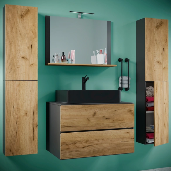 Waschplatz-Set »Lendas«, 5-tlg., 80 cm, anthrazit