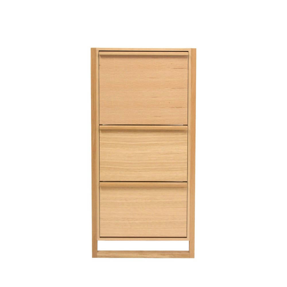NEWEST - Meuble à chaussures 3 compartiments en bois H138cm bois clair