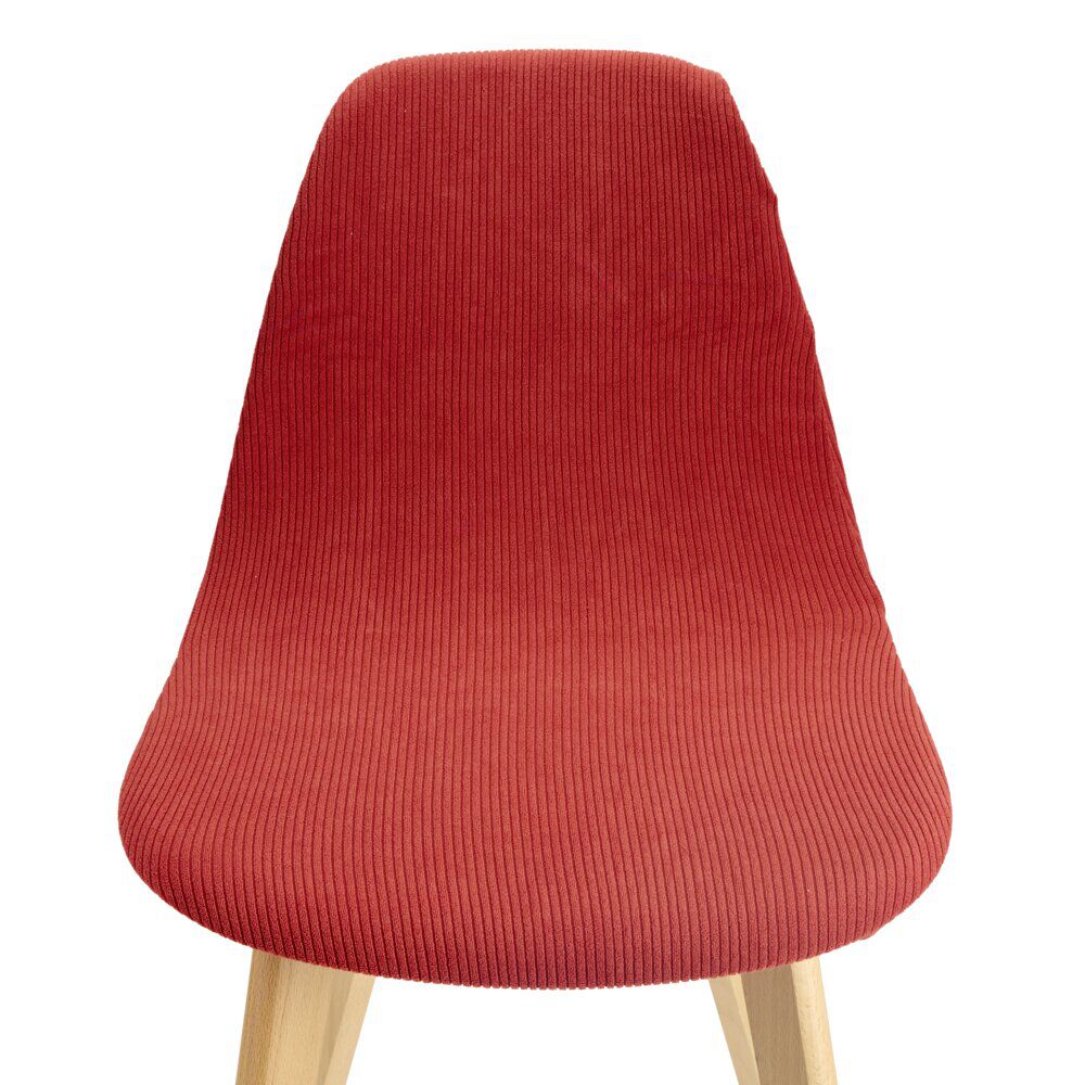 Housse de chaise tissu côtelé uni 45x40x45cm (3 modèles)