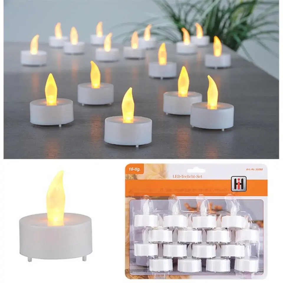 Theelichtjes - LED - 16 stuks - op batterijen