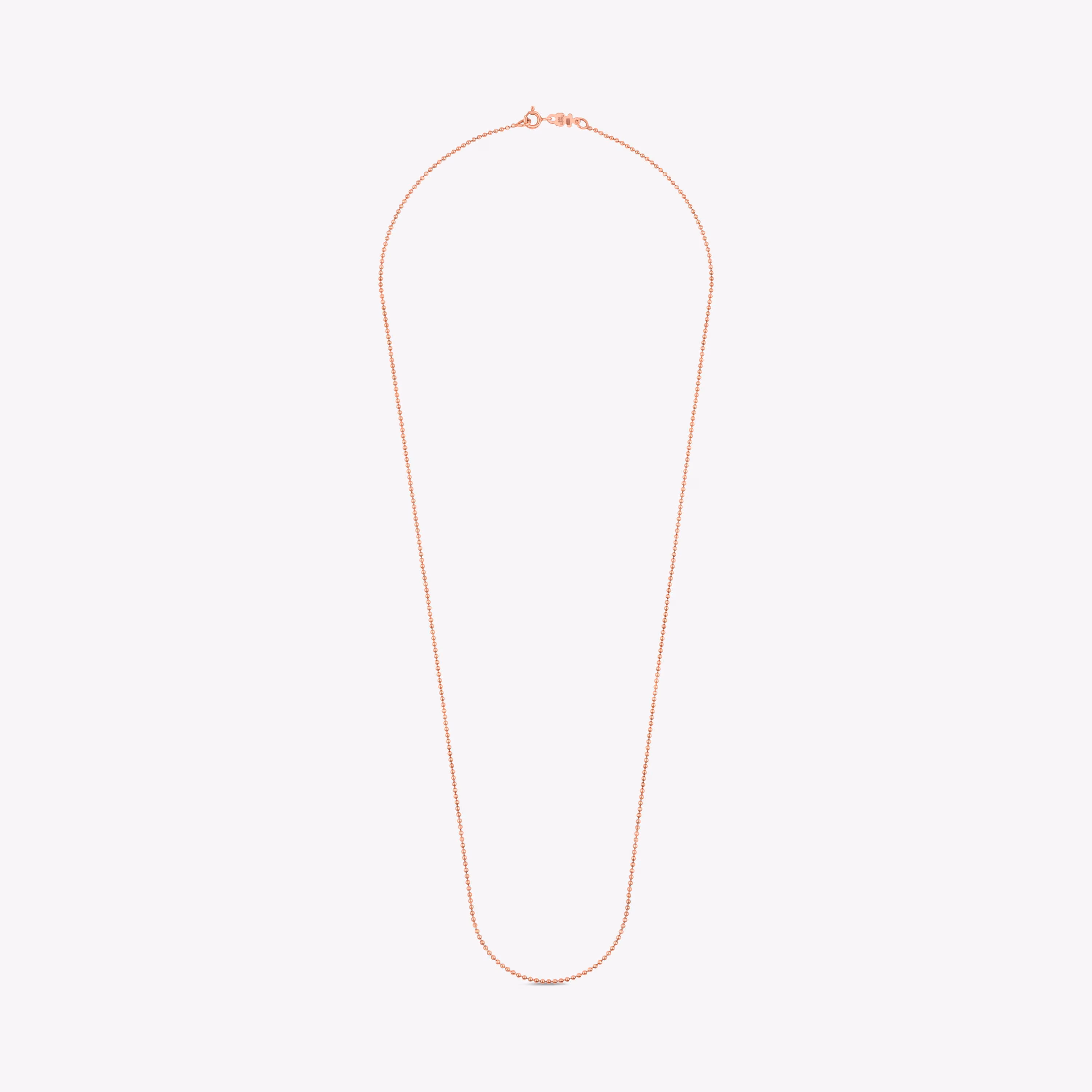 Gargantilla con baño de oro rosa 18 kt sobre plata y bolas, 65 cm Chain