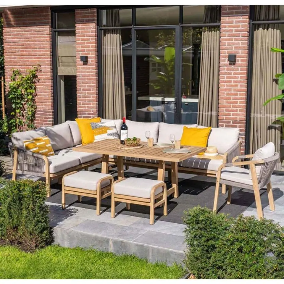 Garden Impressions Alora lounge dining set 3-delig links - grey sand